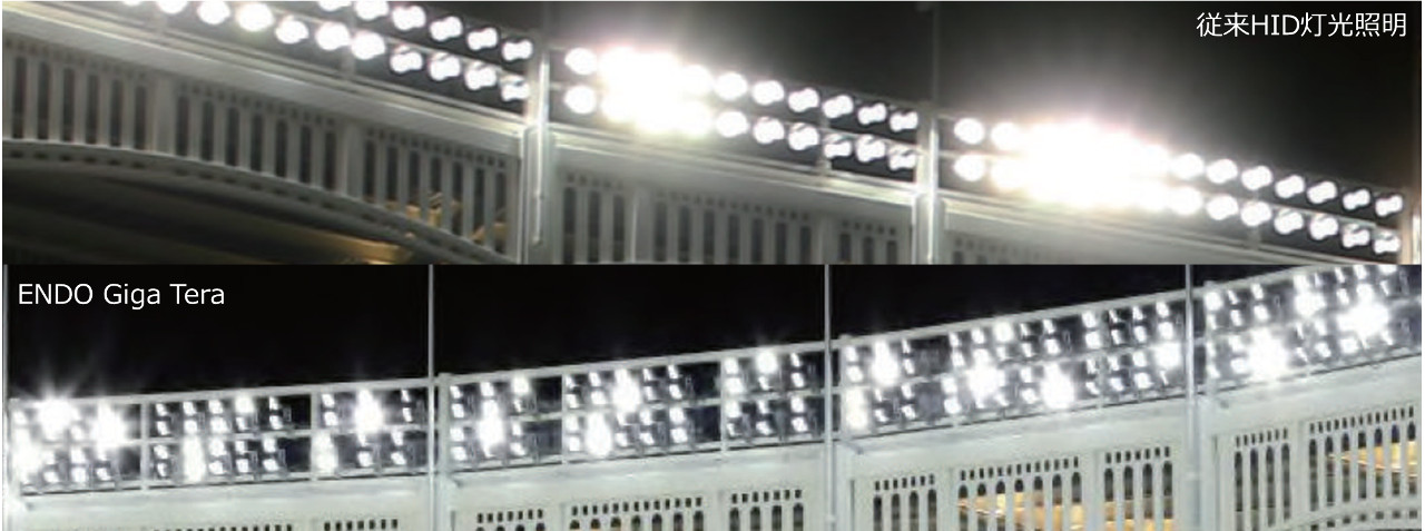 スポーツ施設照明としての照度を確保しながら、競技の妨げになる不快なグレアを軽減します。