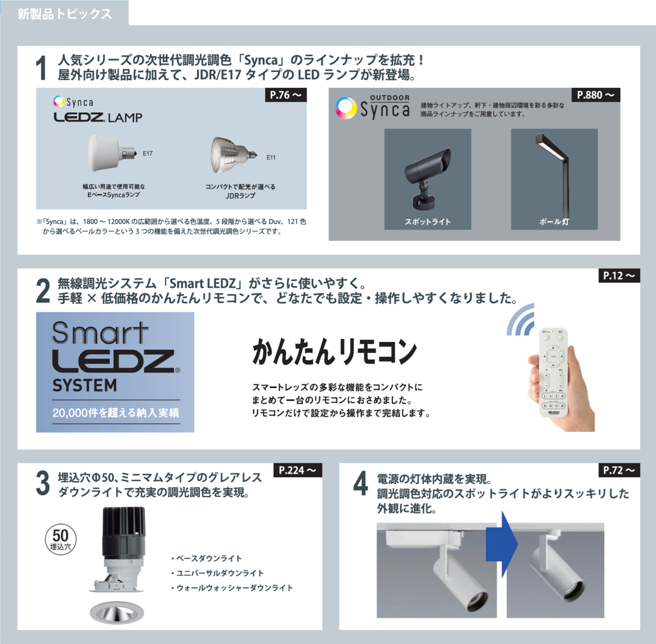 新・総合カタログ「LEDZ Pro.5」新製品トピックス