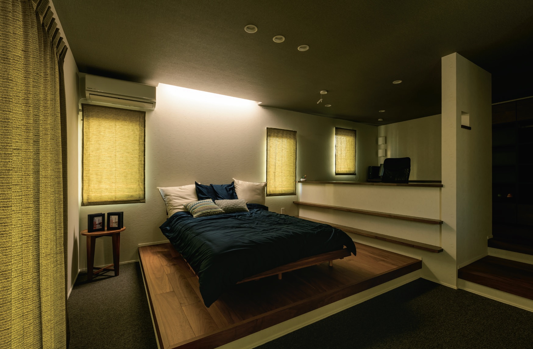 誠賀建設 タインデザイン モデルハウスの寝室